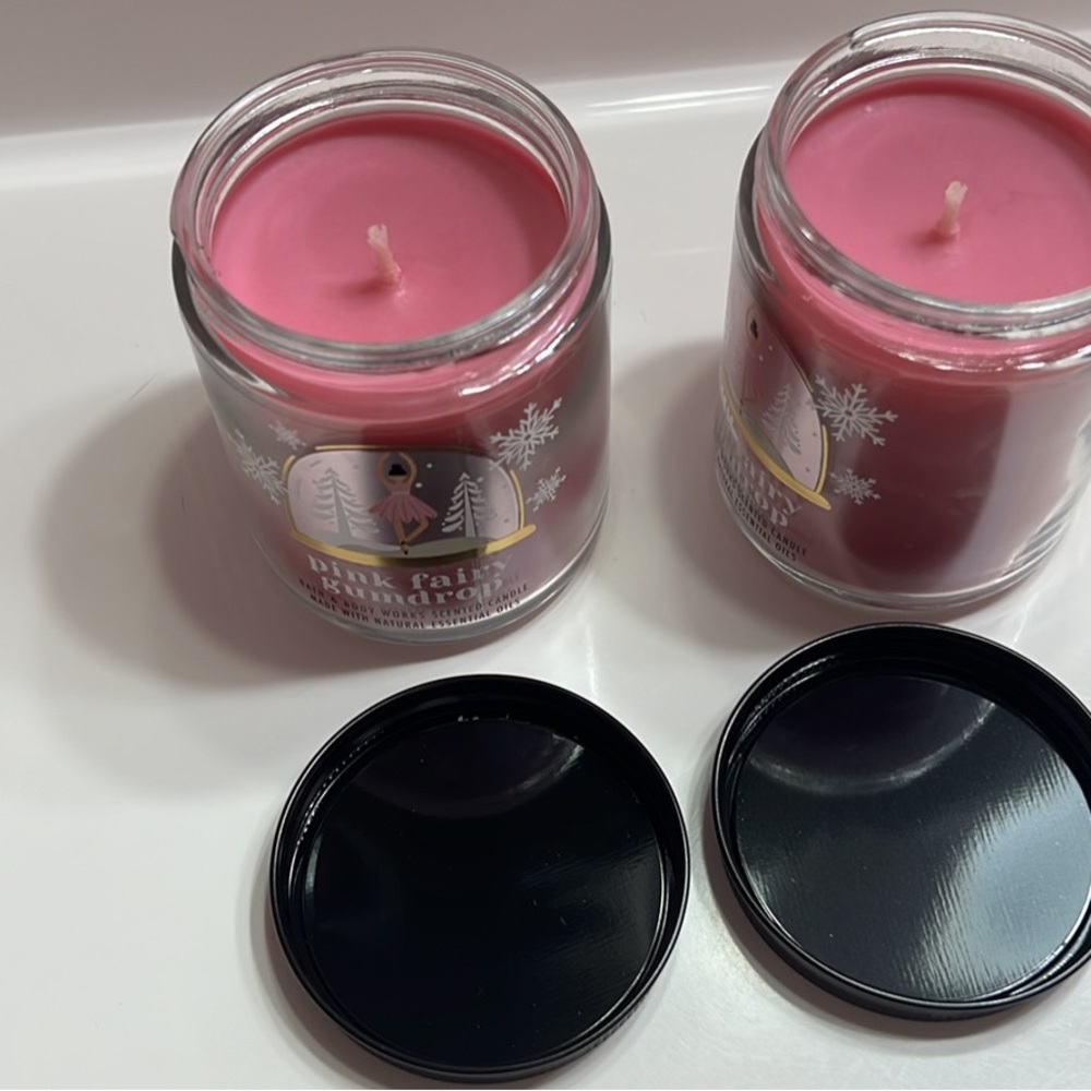 2 NEW BBW 1 WICK PINK 🧚🏻‍♀️ FAIRY GUMDROP CANDLE